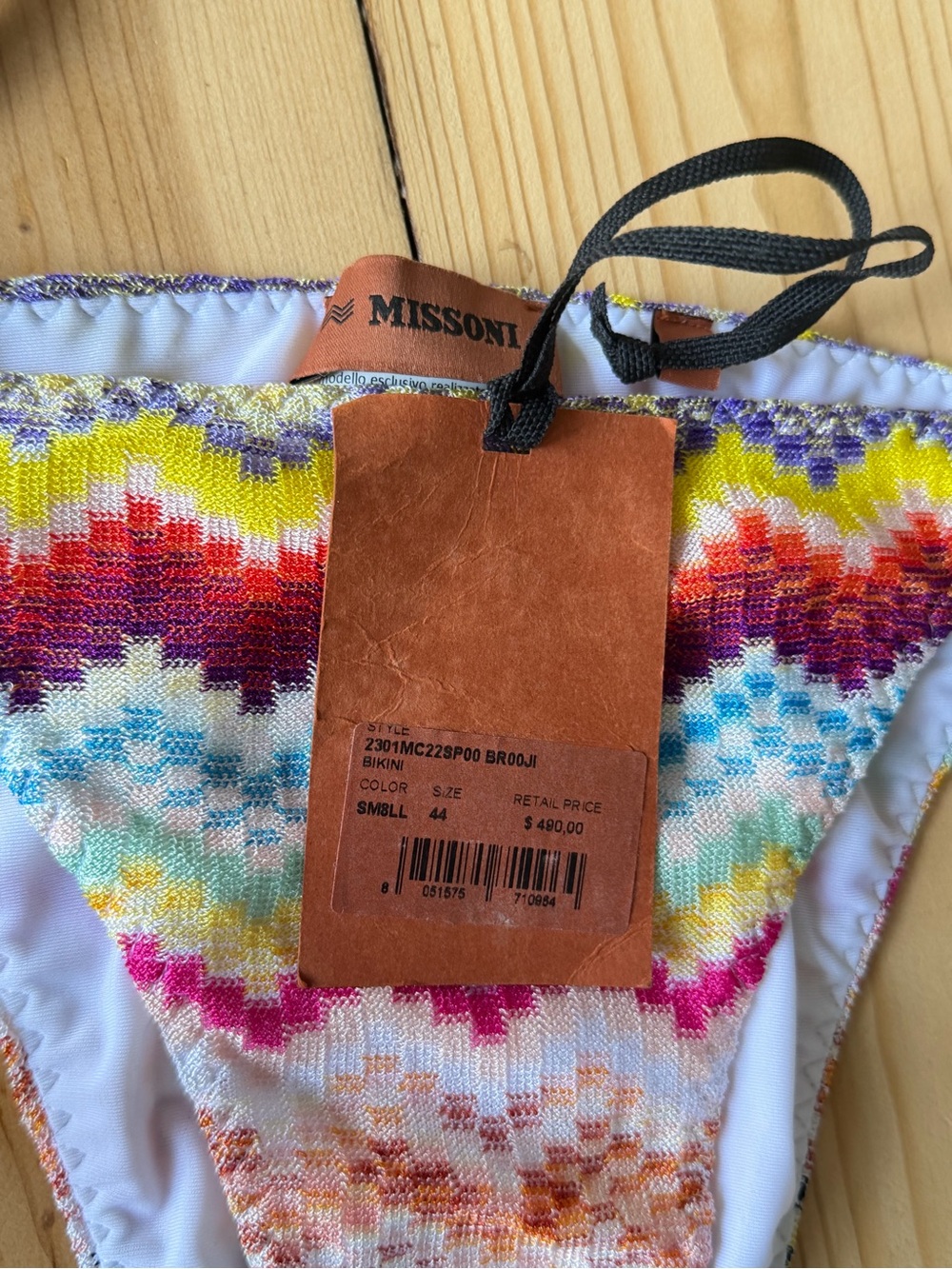 Missoni Multicolor Zigzag Knit Bikini Bottoms